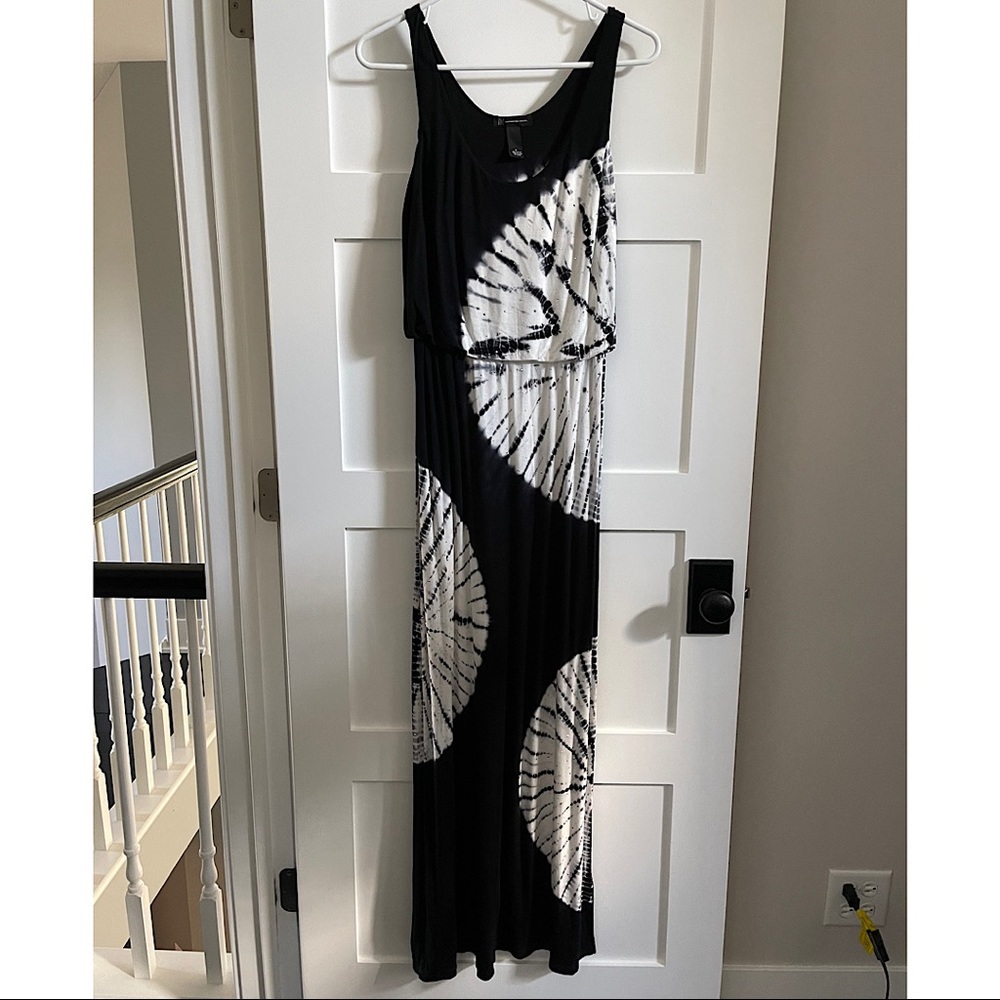 INC Tie Dye Cinched Waist Sleeveless Maxi Dress